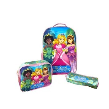 MOCHILA PRINCESAS/LANCH./ESTOJO